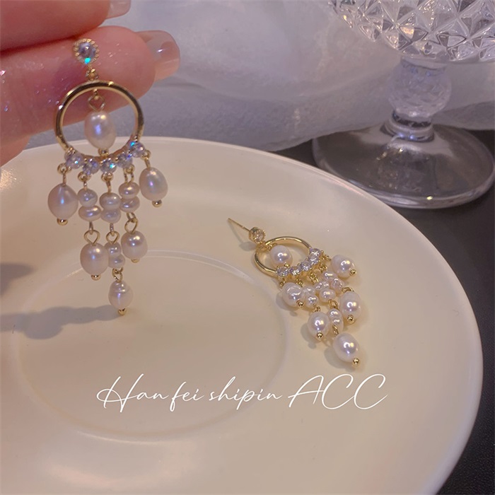 Pearl Dream Catcher Tassel Earrings-belovejewel.com