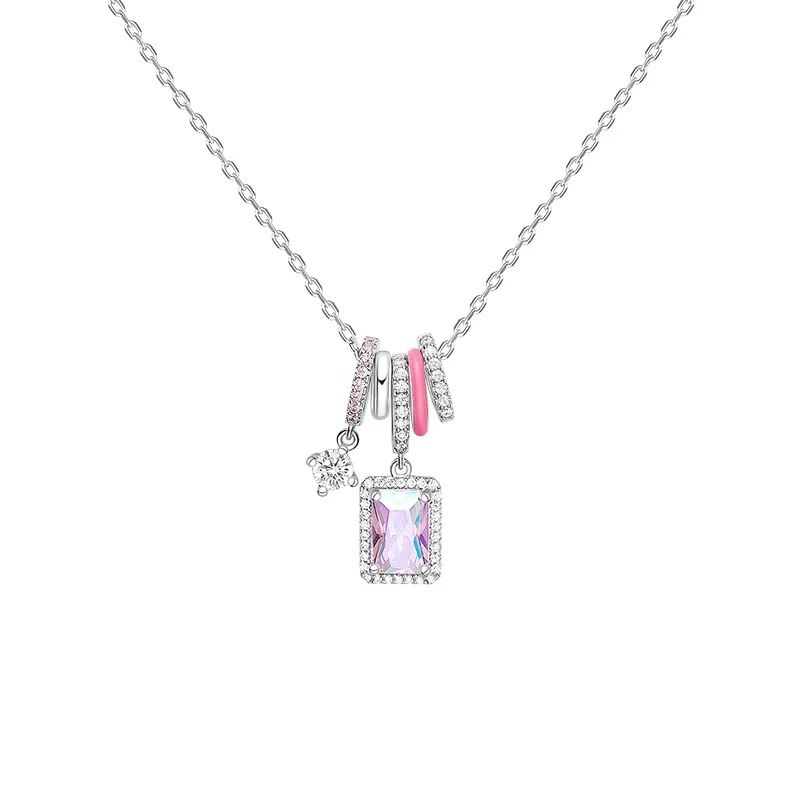 Crystal Aurora Rock Candy Necklace-belovejewel.com