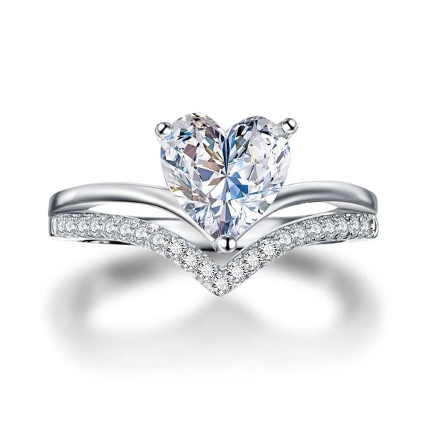 Heart Shaped Moissanite "AMOR" Ring-belovejewel.com