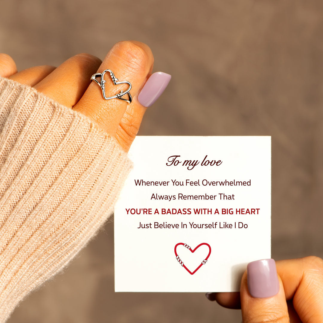 My Love You're Badass With A Big Heart Wire Ring-belovejewel.com