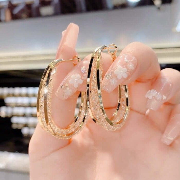 Fashion Oval Earrings-belovejewel.com