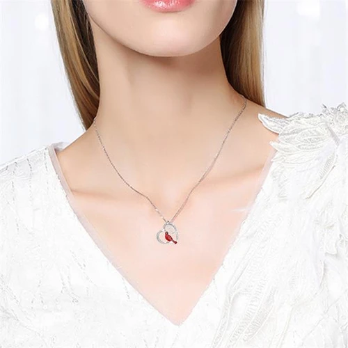 Cardinal Heart Pendant Necklace🎁The Best Gifts For Your Loved Ones💕-belovejewel.com