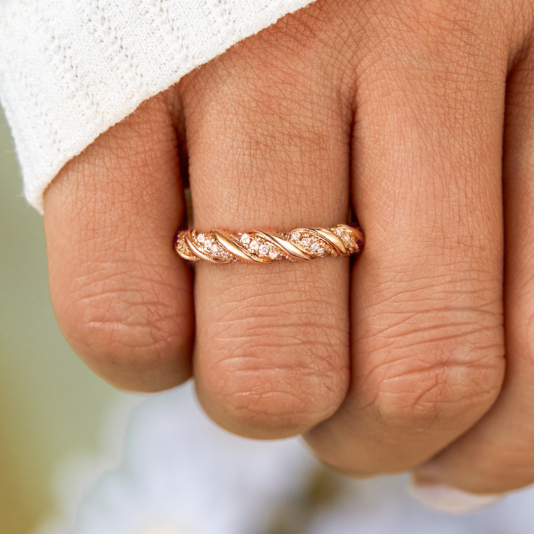 Sisters For Eternity Infinity Twisted Gold Ring-belovejewel.com