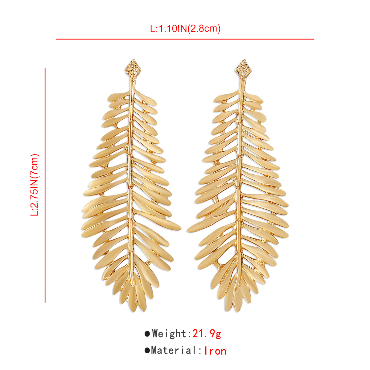 Palm Leaf Big Tassel Earrings-belovejewel.com