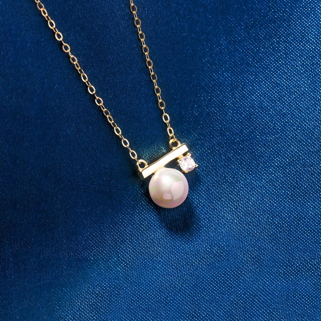 S925 Life is 90% How You React it Pearl Balance Necklace-belovejewel.com