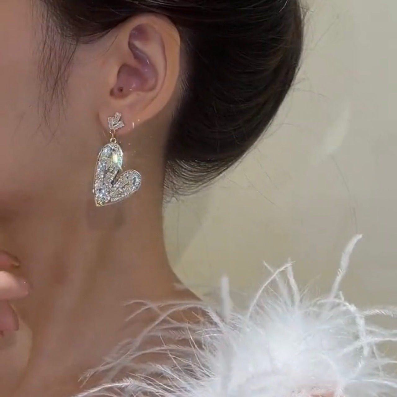 ✨Crystal Heart Gradient Earrings-belovejewel.com