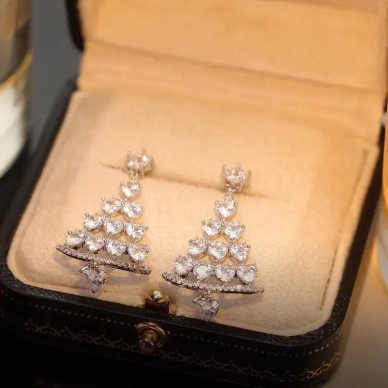 Christmas Tree Stud Earrings-belovejewel.com