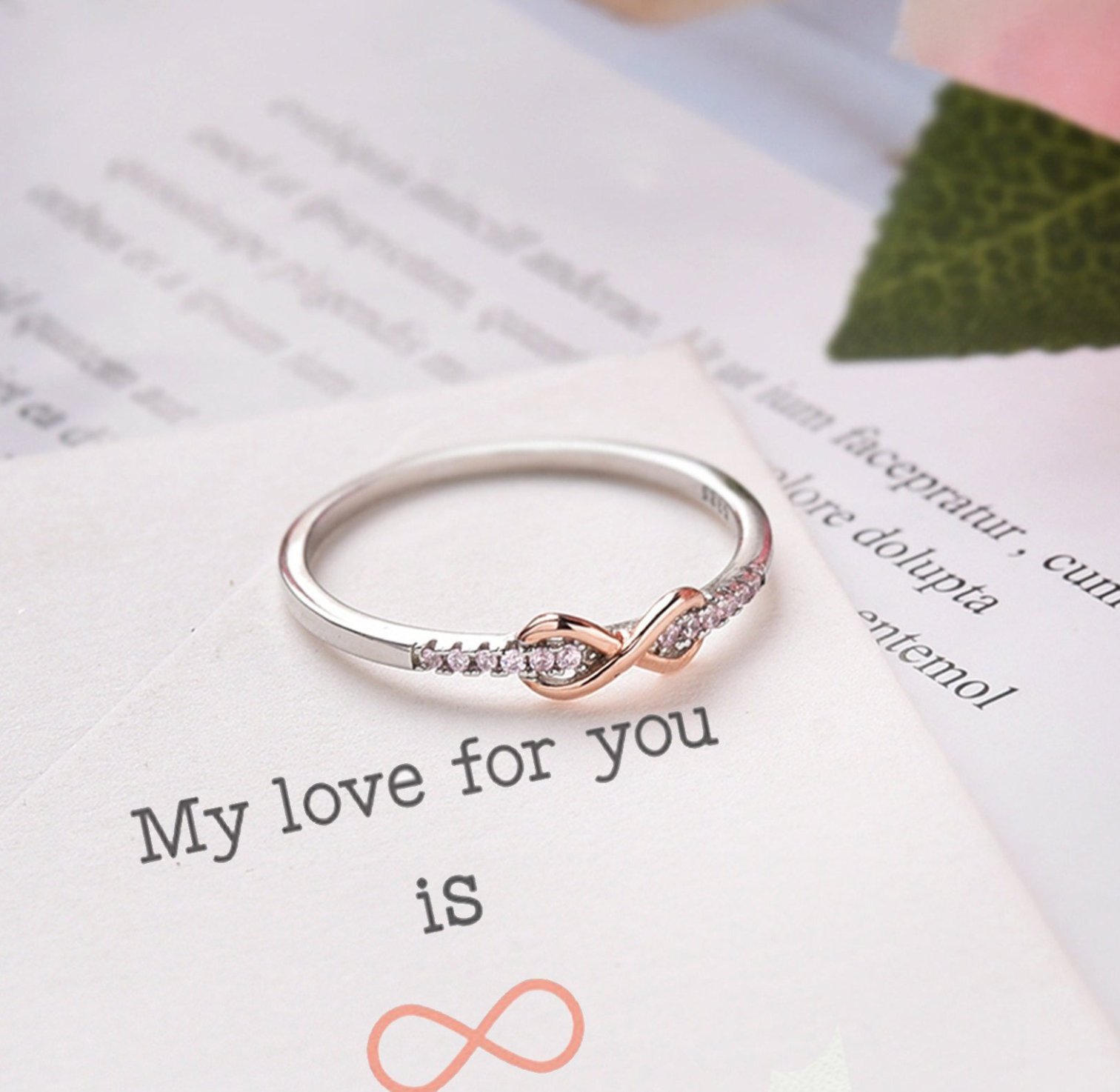 To My Daughter Infinite Love Ring S925 Silver Diamond Ring