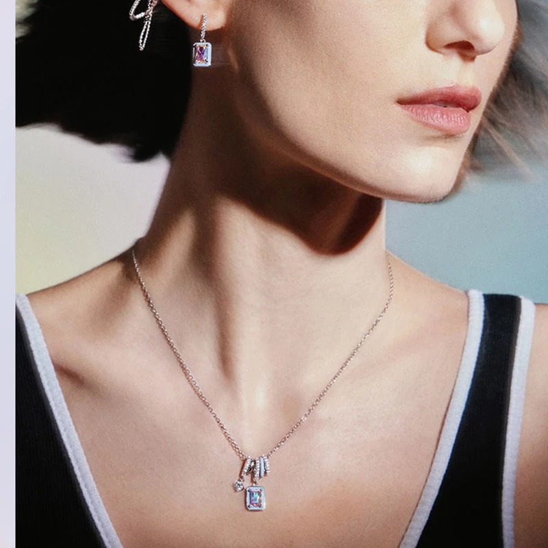 Crystal Aurora Rock Candy Necklace-belovejewel.com