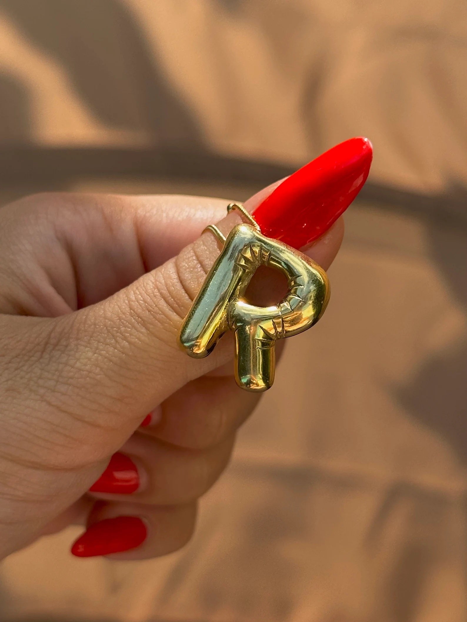 Balloon Alphabet Pendant '18k Gold Plated'-belovejewel.com