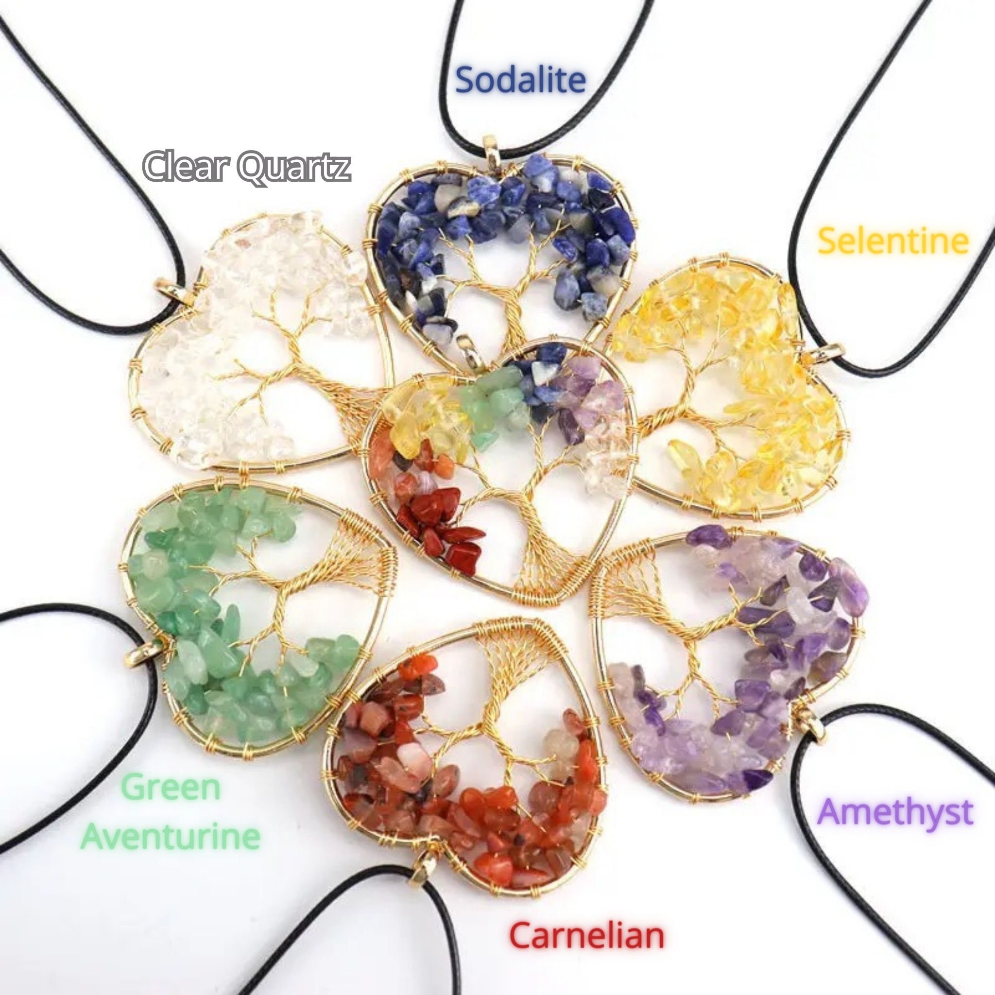 🌴Crystal Tree of Life Heart Shaped Necklace-belovejewel.com