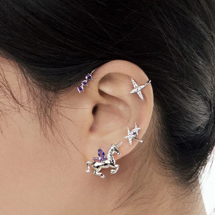 🌊Summer Hot Sale✨Fairy Non-piercing Stellar Unicorn Ear Cuffs-belovejewel.com