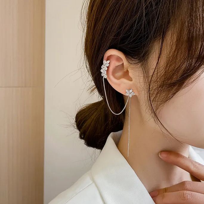 💐MOTHER'S DAY PRE-SALE💝-Zirconia Flower Tassel Earrings