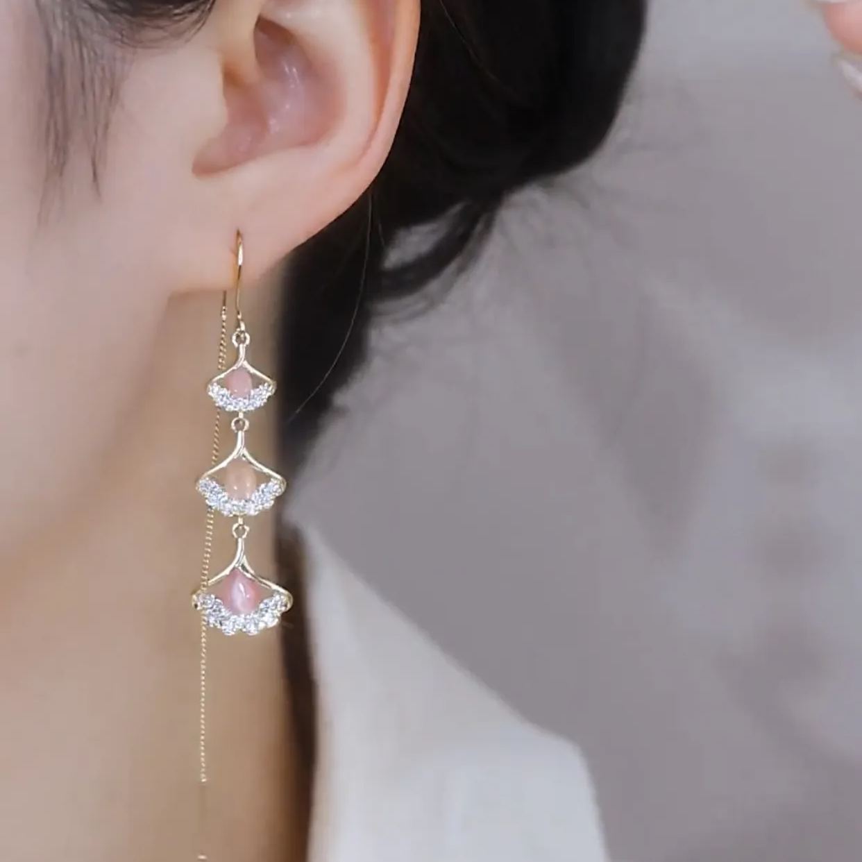 💐MOTHER'S DAY PRE-SALE💝- Ginkgo Leaf Tassel Earrings-belovejewel.com
