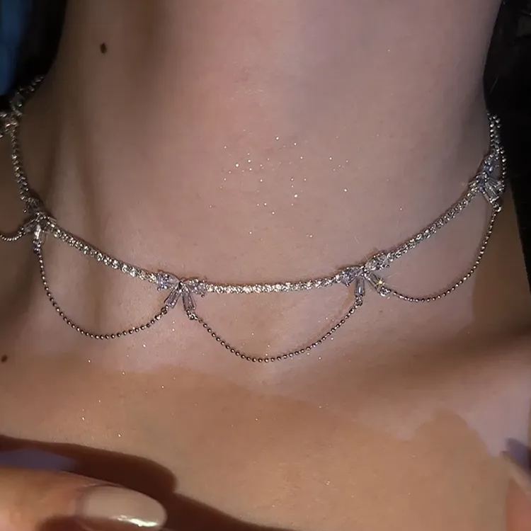 🎀Bow Double-Layered Collarbone Chain-belovejewel.com