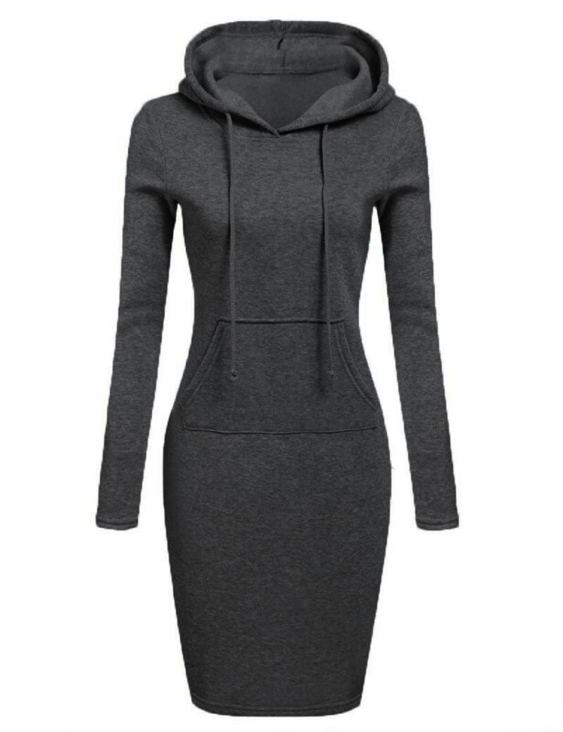 (Christma)  Women Long Sweatshirt dress Dress Women Sweatshirt Winter Long-Sleeved Plus Size Women's Sweatshirt Dress Warm Pocket Dress 2023 Fashion Party New Dress