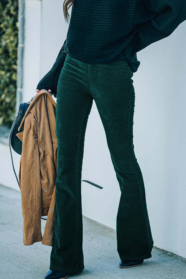 🔥🔥🔥🔥🔥High Waist Slim Micro Corduroy Elastic Waist Lounge Pants(2023)