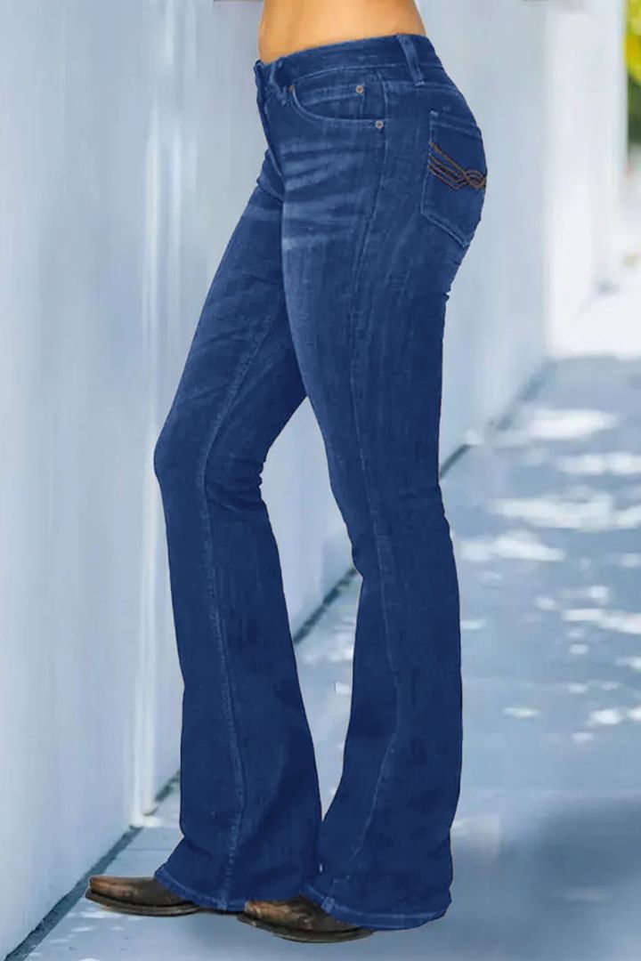 Vintage Mid Waist Flare Jeans