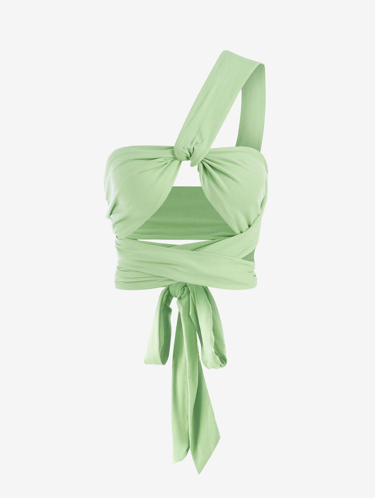 Tie Back Criss Cross Wrap Crop Top