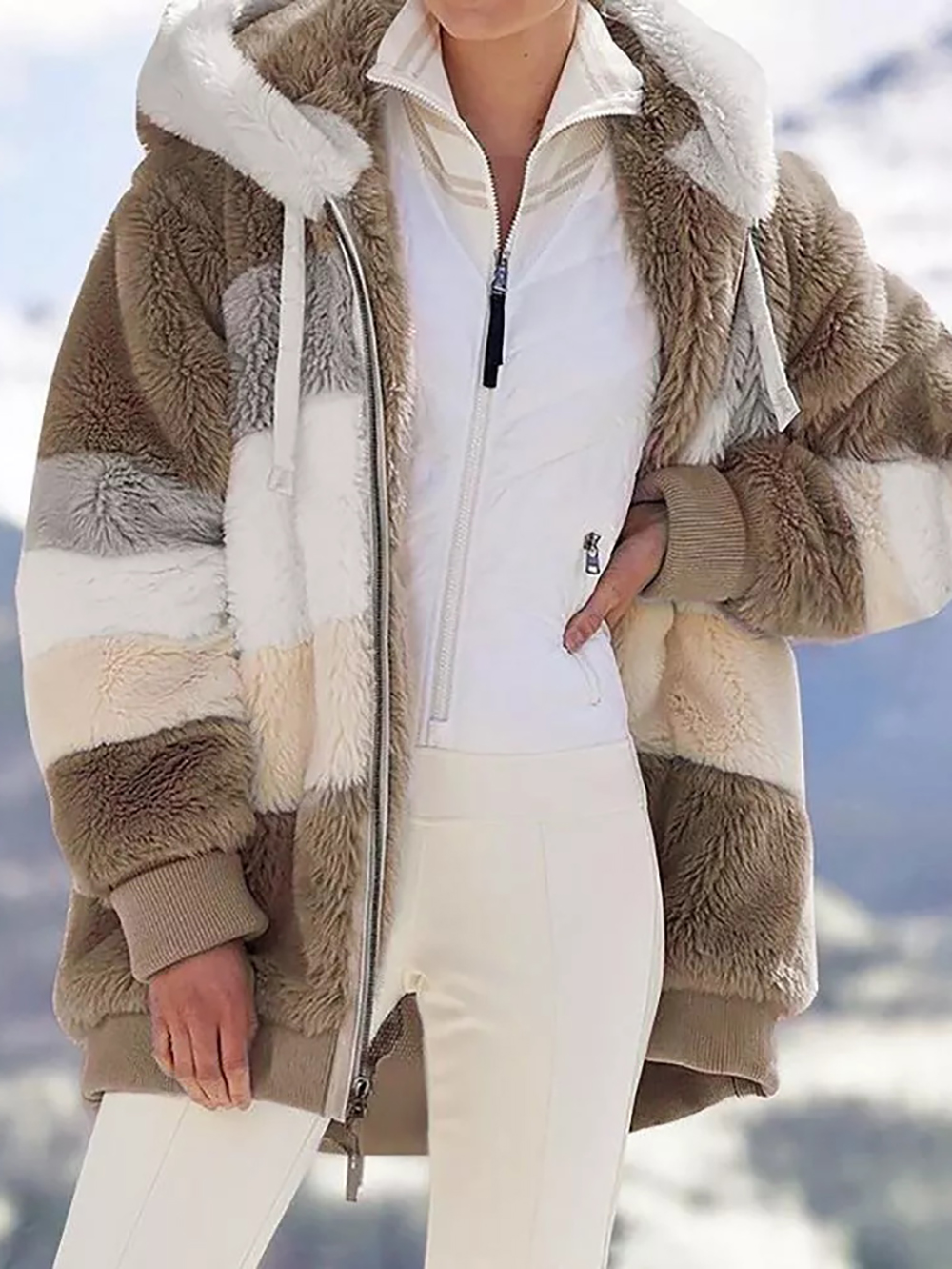 🔥HOT SELL-🐑RCONTRASTING LAMB WOOL PADDED COAT🎁SPECIAL OFFE