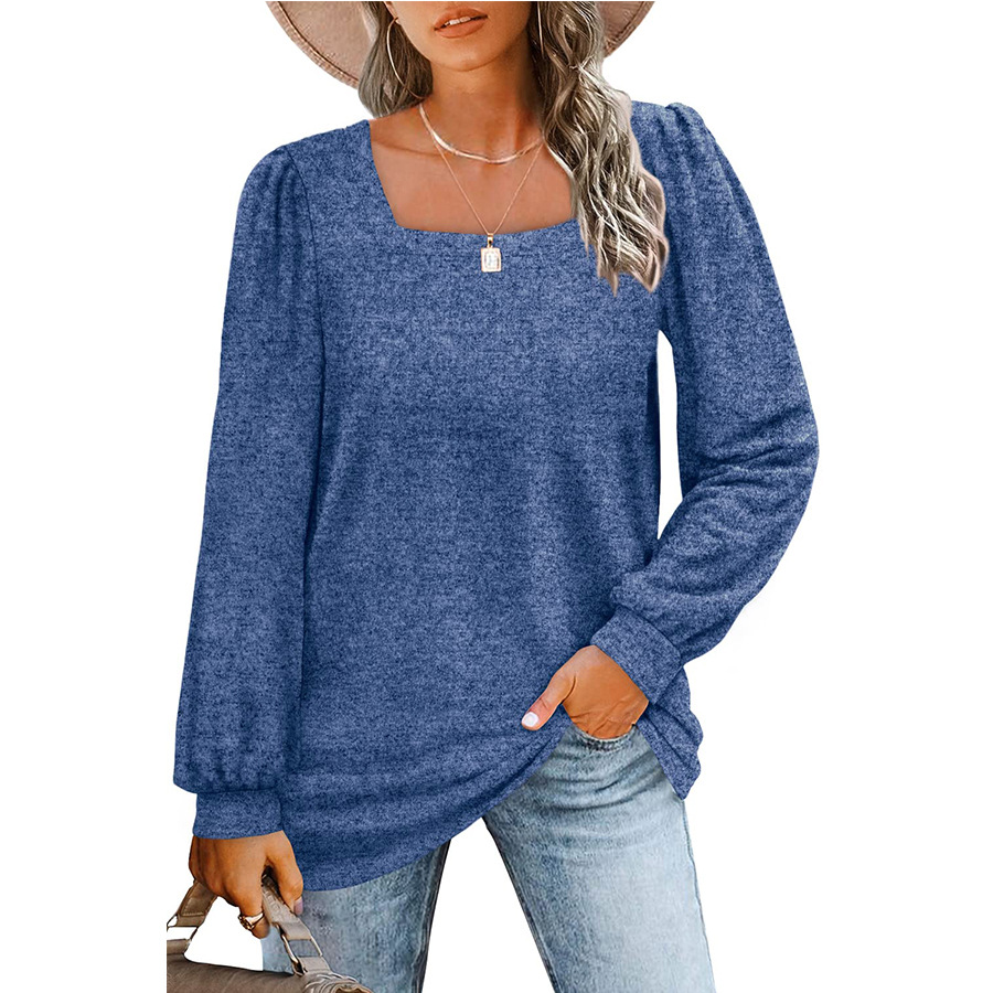 WOMEN V NECK LONG SLEEVE SHIRTS LOOSE CASUAL TOPS