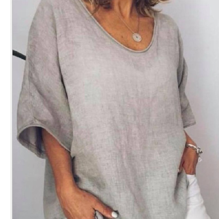 🔥🔥WOMEN'S LOOSE FASHION O NECK SHORT TOP