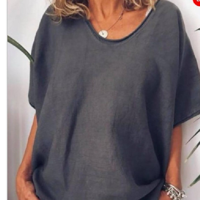 🔥🔥WOMEN'S LOOSE FASHION O NECK SHORT TOP