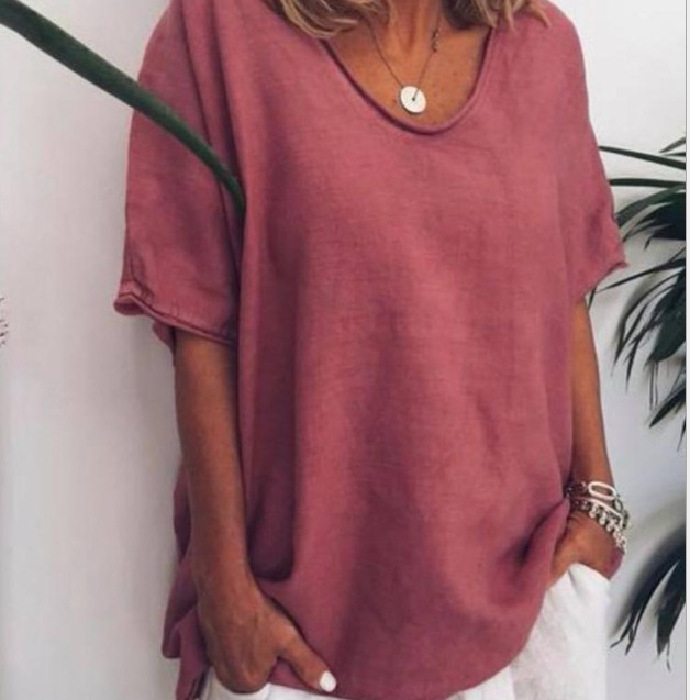 🔥🔥WOMEN'S LOOSE FASHION O NECK SHORT TOP