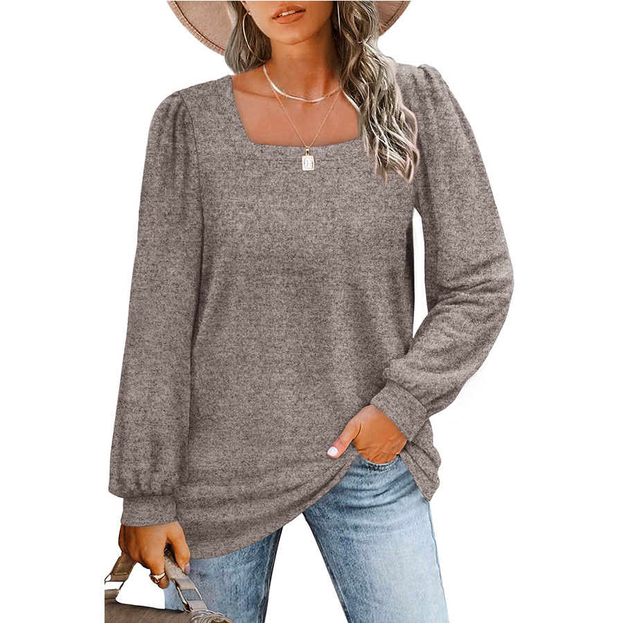 WOMEN V NECK LONG SLEEVE SHIRTS LOOSE CASUAL TOPS