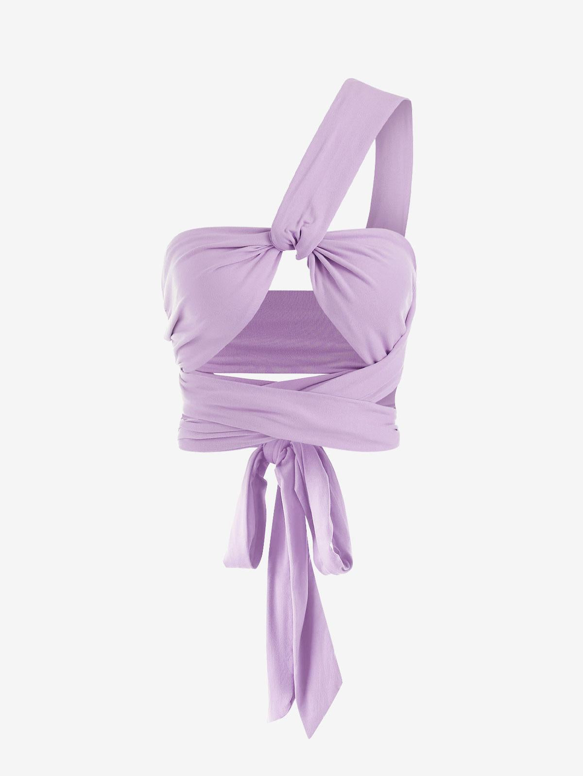 Tie Back Criss Cross Wrap Crop Top