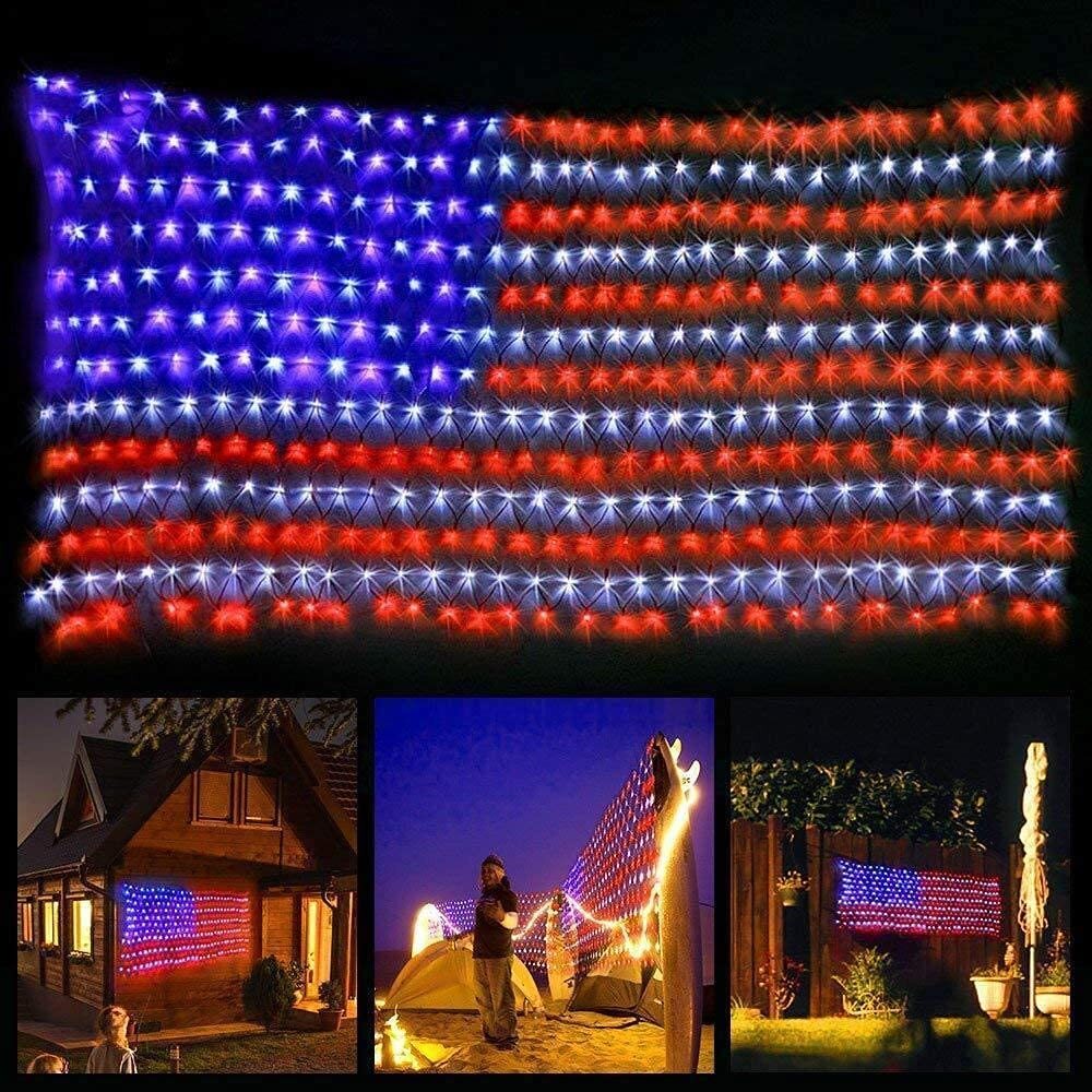 American Flag Lights With 420 Super Bright Leds