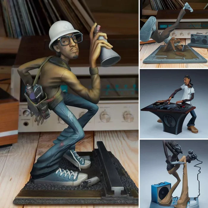 Elements of Hip Hop Action Figure Commemorative Resin Ornaments