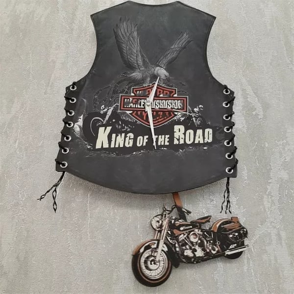 Motorcycle Vest Hanging Clock (Gifts for Bikers)