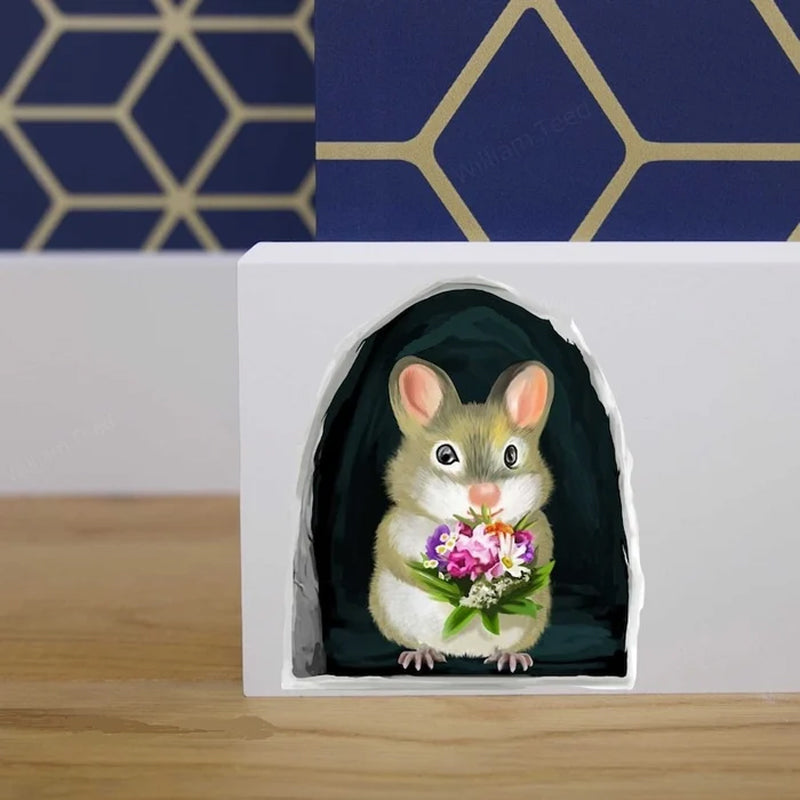 😂Funny Decoration 🐭🏠 3D Mouse Wall Sticker-EchoDecor