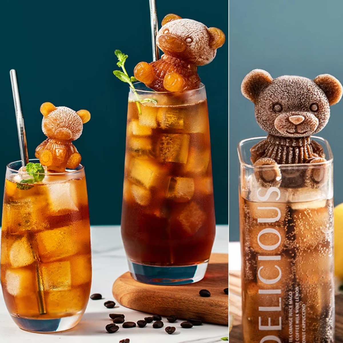 🧸Teddy Bear & Rose Ice Mold-EchoDecor