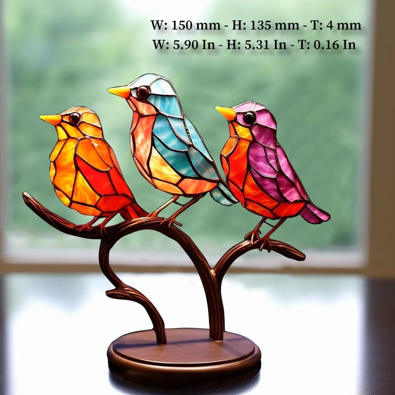 ✨2023 New Arrival-🕊️Stained Acrylic Birds Ornaments-EchoDecor