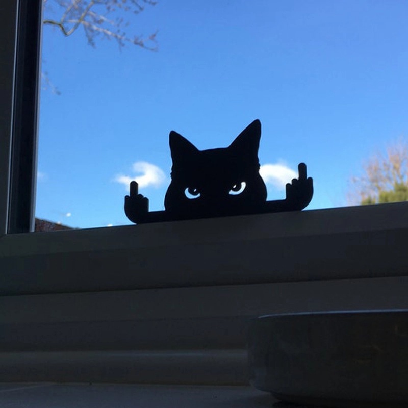 Novelty Cat ornament Middle Finger cat-EchoDecor
