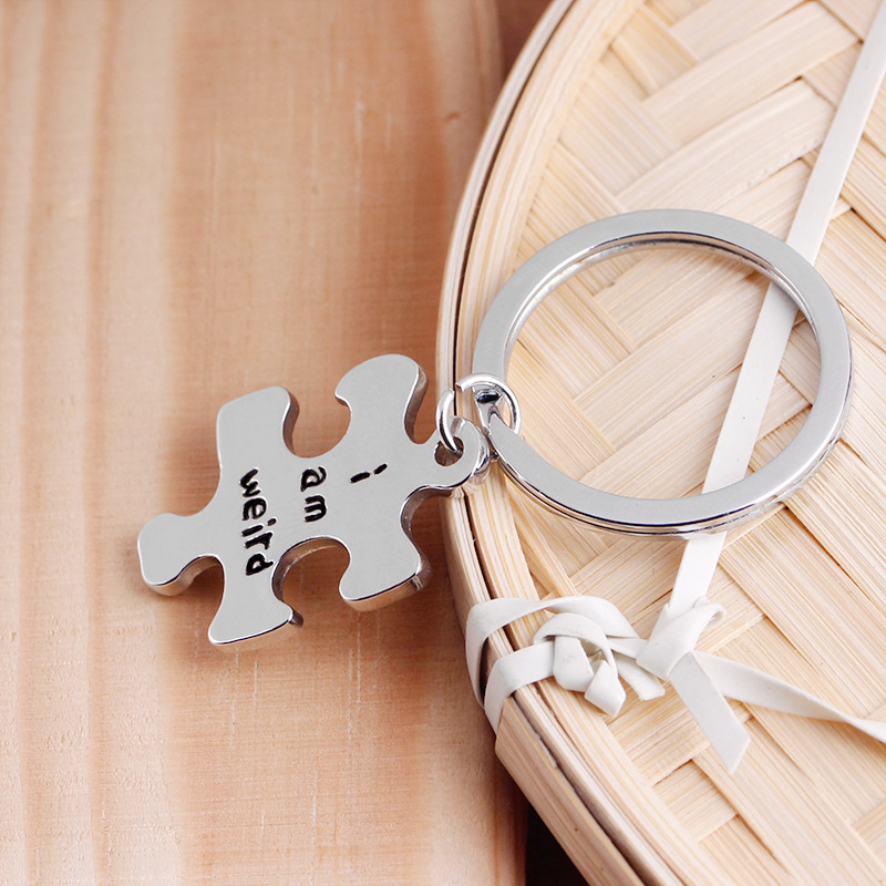  Couple Puzzle Piece Keychains-EchoDecor