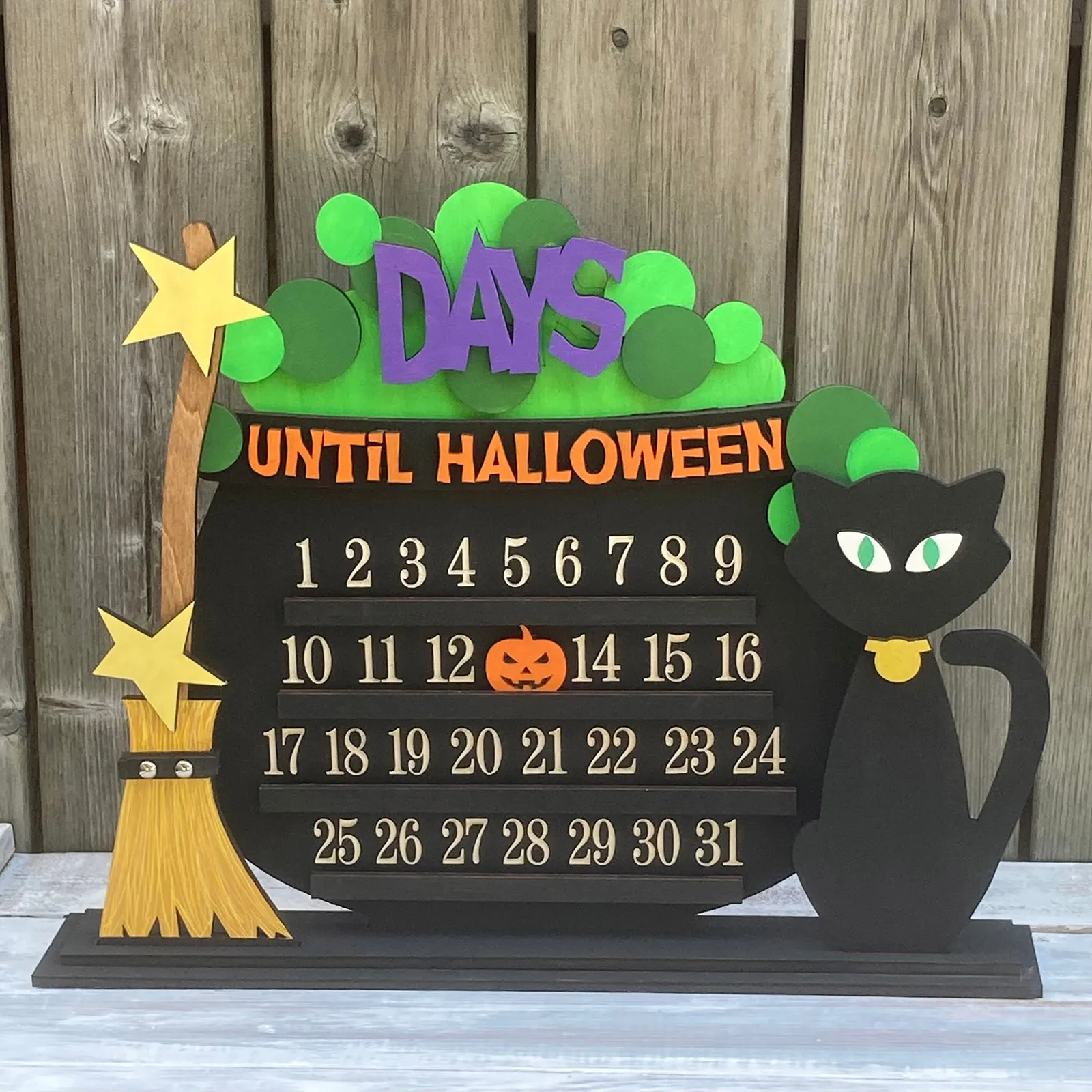 😈Wood Halloween Countdown Calendar