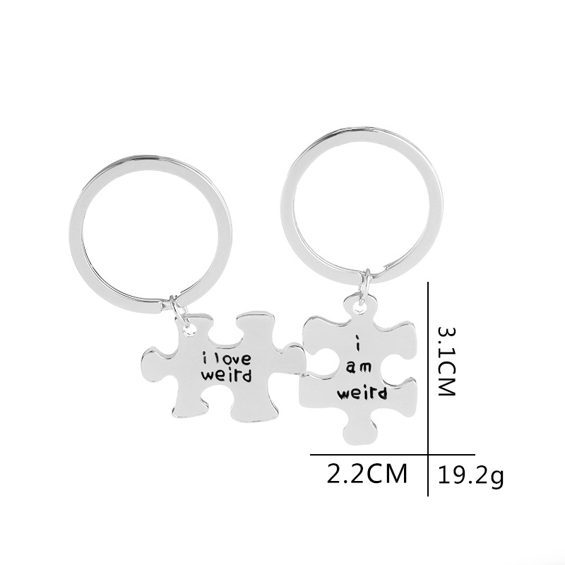  Couple Puzzle Piece Keychains-EchoDecor