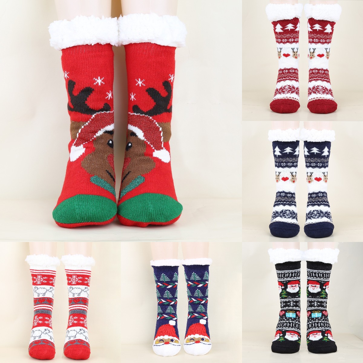 🎅Christmas heavy and fleece floor socks