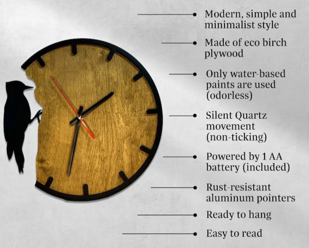 Unique Bird Wall Clock