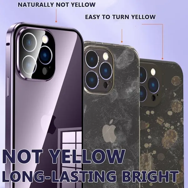 Magnetic Tempered Glass Double-Sided Phone Case For iPhone