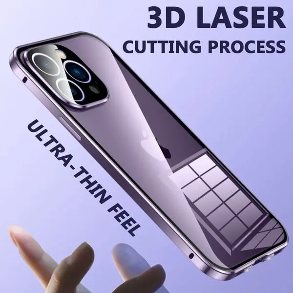 Magnetic Tempered Glass Double-Sided Phone Case For iPhone