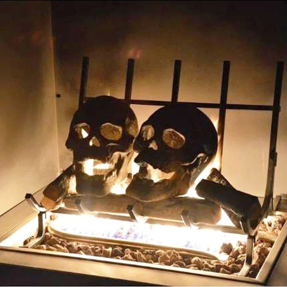 🔥Halloween Pre Sale 50% OFF🔥 Terrifying Human Skull Fire Pit💀-EchoDecor