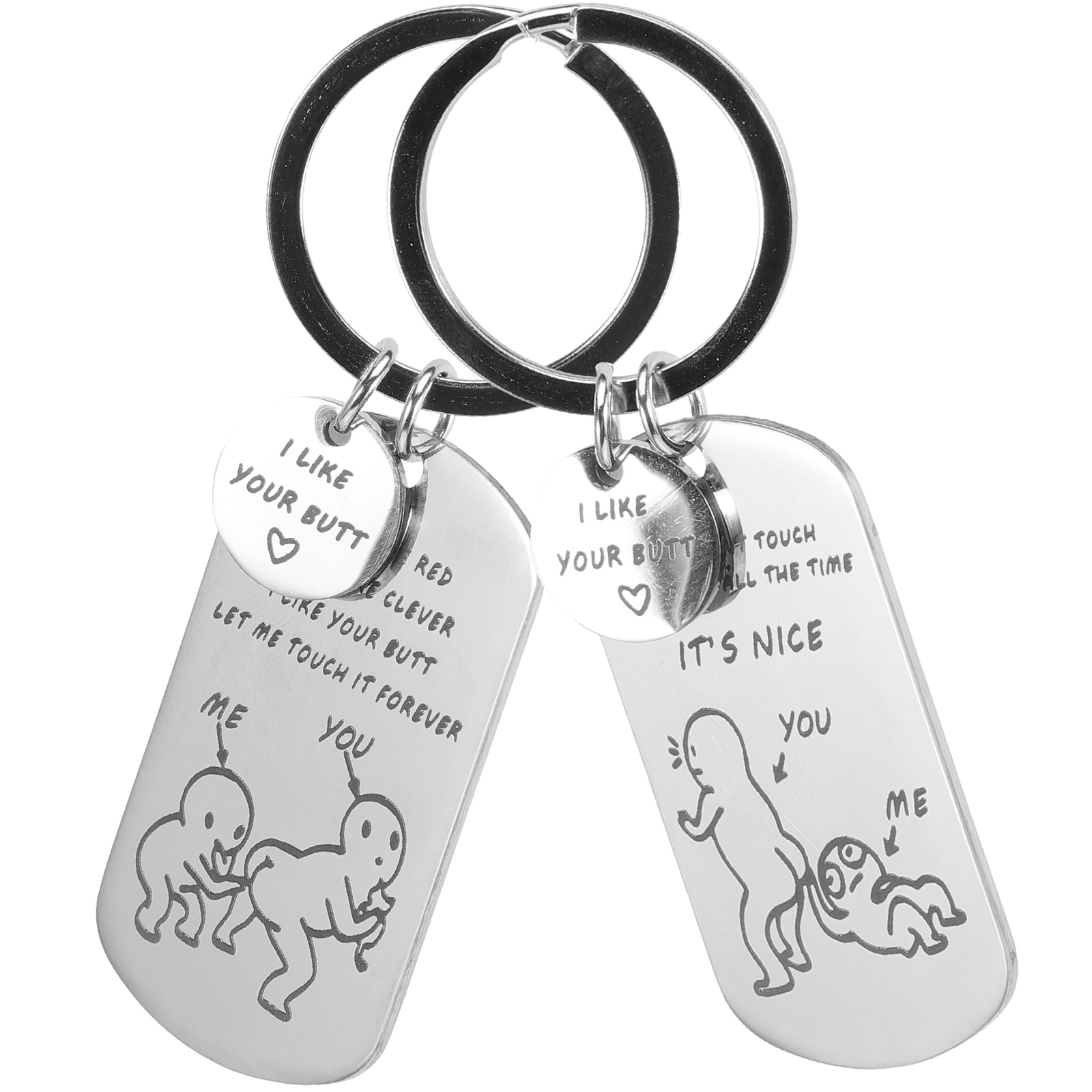 Funny Couple Gifts Keychain I Like Your Butt Let Me Touch it-EchoDecor