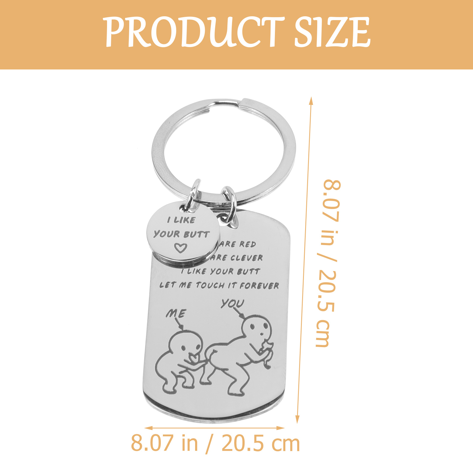 Funny Couple Gifts Keychain I Like Your Butt Let Me Touch it-EchoDecor