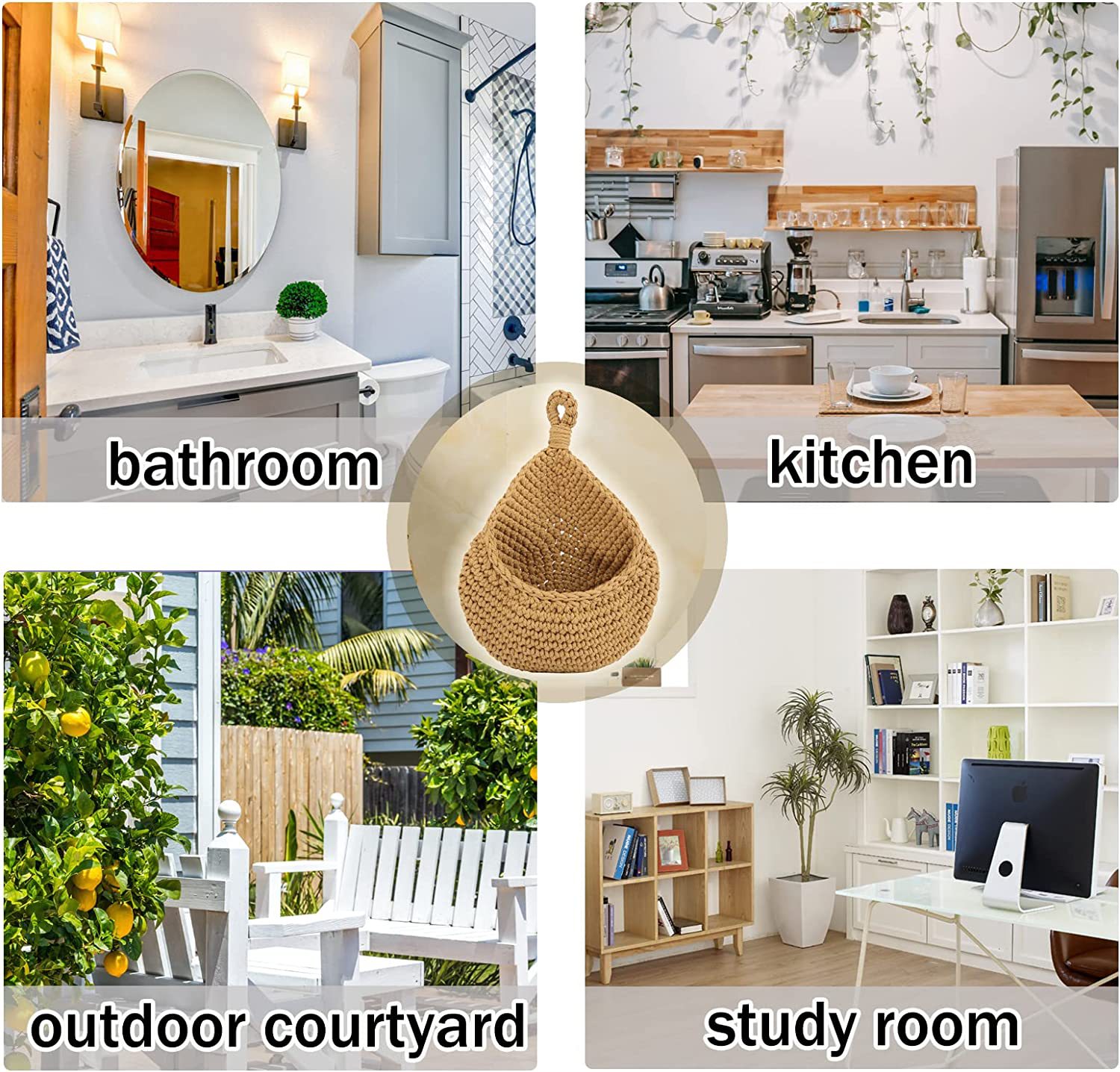 Hanging Wall Vegetable Fruit Baskets-EchoDecor