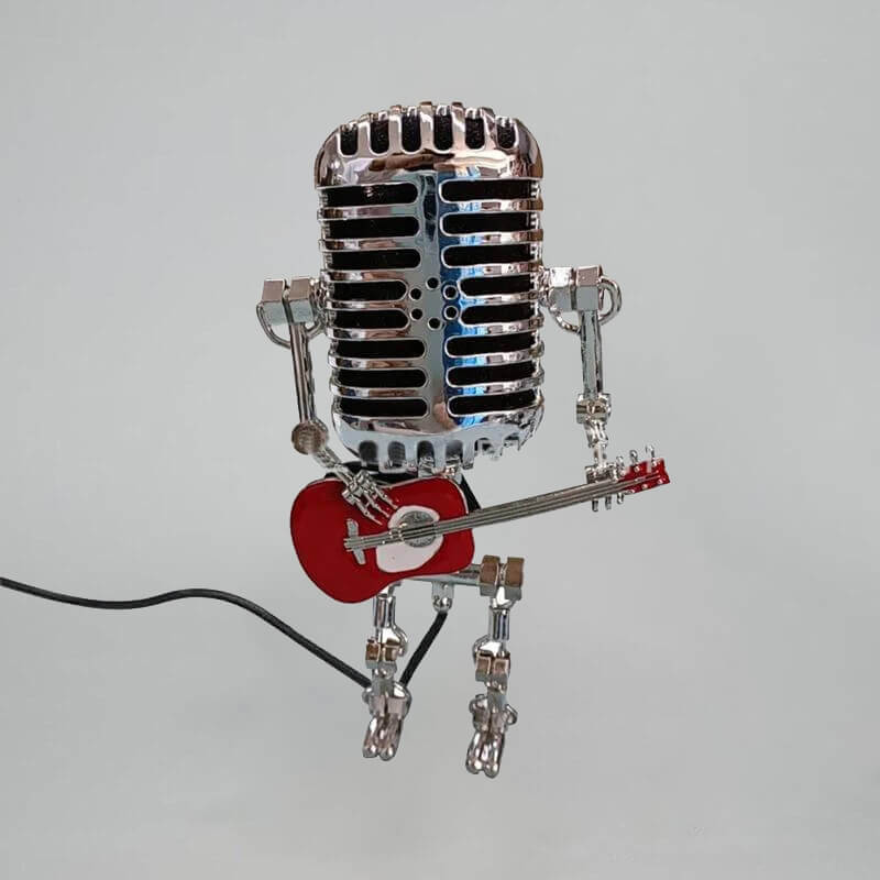 Vintage Metal Microphone Robot Desk Lamp🎸-EchoDecor