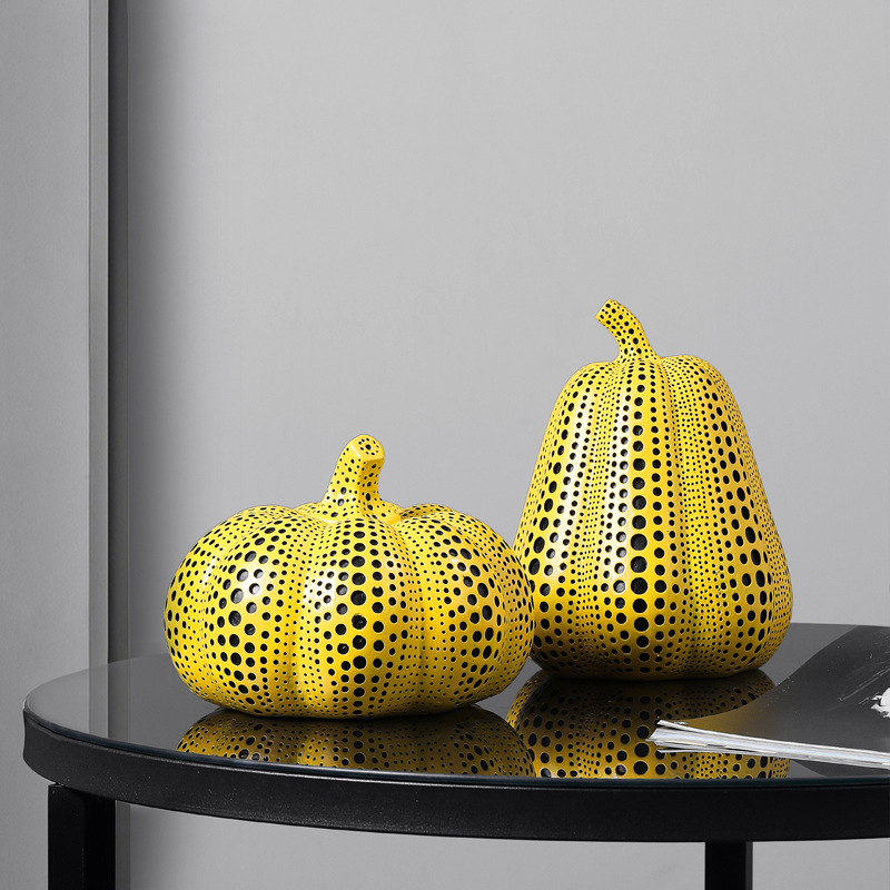 Yayoi Kusama Wave Point Pumpk Abstract Statue Ornaments-EchoDecor